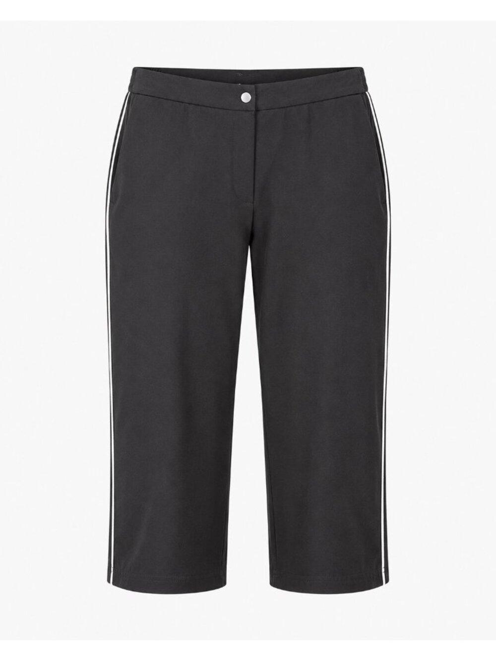 Zenergy By Chicos Size 3 Black Capri Pants Active Stretch Casual Lounge Travel